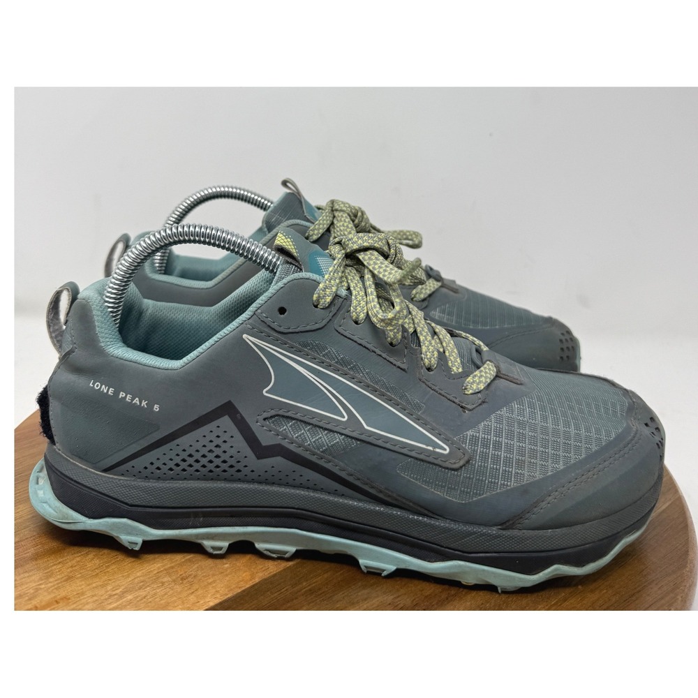 Altra Lone Peak 5 Womens 8.5 Gray Blue Trail Running Shoes AL0A4VR7327 Zero Drop